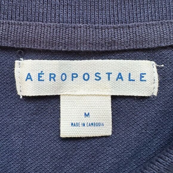 🆕Aeropostale Blue Long Sleeve Uniform Piqué Polo - Picture 5 of 8